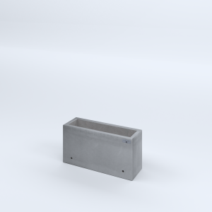 FIORIERE IN CEMENTO LISCE RETTANGOLARI SENZA PIEDINI CM60X20X30H GRIGIO