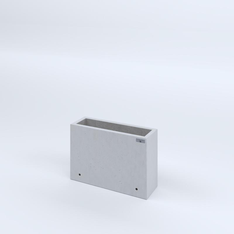 FIORIERE IN CEMENTO LISCE RETTANGOLARI SENZA PIEDINI CM60X20X40H BIANCO