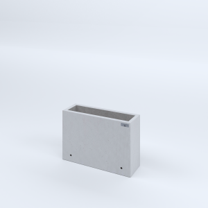 FIORIERE IN CEMENTO LISCE RETTANGOLARI SENZA PIEDINI CM60X20X40H BIANCO