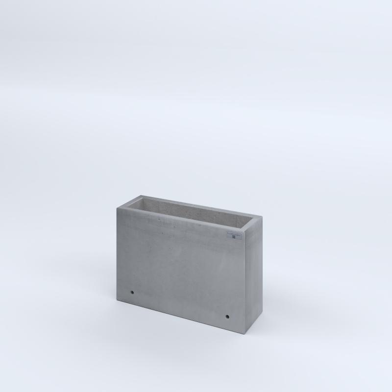 FIORIERE IN CEMENTO LISCE RETTANGOLARI SENZA PIEDINI CM60X20X40H GRIGIO