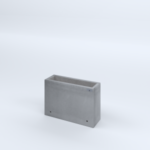 FIORIERE IN CEMENTO LISCE RETTANGOLARI SENZA PIEDINI CM60X20X40H GRIGIO