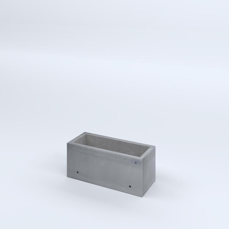 FIORIERE IN CEMENTO LISCE RETTANGOLARI SENZA PIEDINI CM60X25X25H GRIGIO