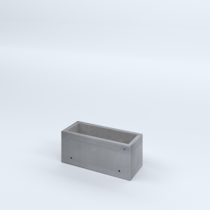 FIORIERE IN CEMENTO LISCE RETTANGOLARI SENZA PIEDINI CM60X25X25H GRIGIO