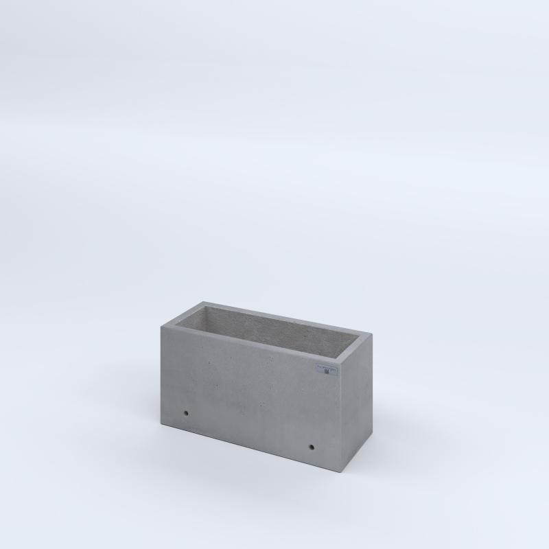 FIORIERE IN CEMENTO LISCE RETTANGOLARI SENZA PIEDINI CM60X25X30H GRIGIO