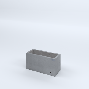 FIORIERE IN CEMENTO LISCE RETTANGOLARI SENZA PIEDINI CM60X25X30H GRIGIO