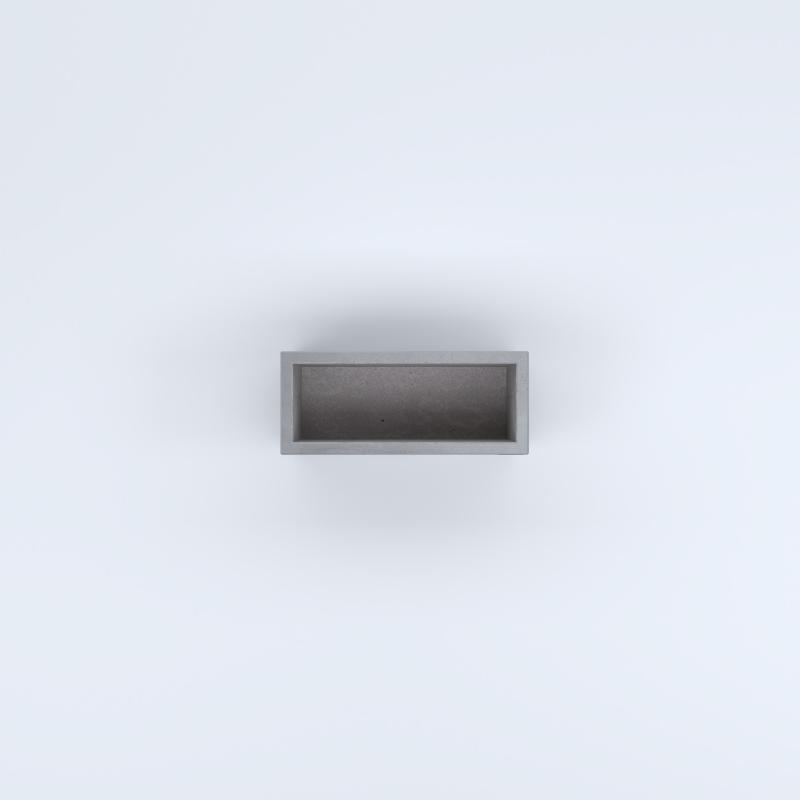 FIORIERE IN CEMENTO LISCE RETTANGOLARI SENZA PIEDINI CM60X25X30H GRIGIO