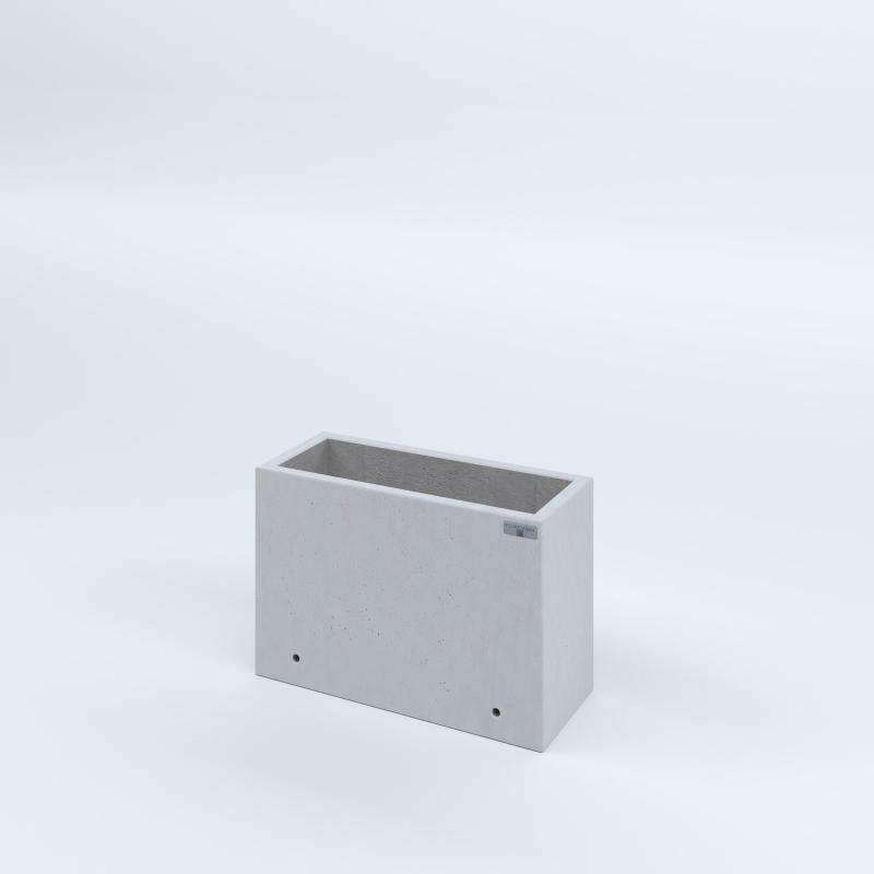 FIORIERE IN CEMENTO LISCE RETTANGOLARI SENZA PIEDINI CM60X25X40H BIANCO