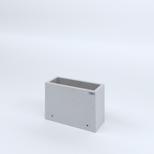 FIORIERE IN CEMENTO LISCE RETTANGOLARI SENZA PIEDINI CM60X25X40H BIANCO