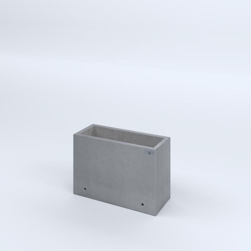 FIORIERE IN CEMENTO LISCE RETTANGOLARI SENZA PIEDINI CM60X25X40H GRIGIO