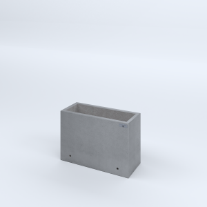 FIORIERE IN CEMENTO LISCE RETTANGOLARI SENZA PIEDINI CM60X25X40H GRIGIO