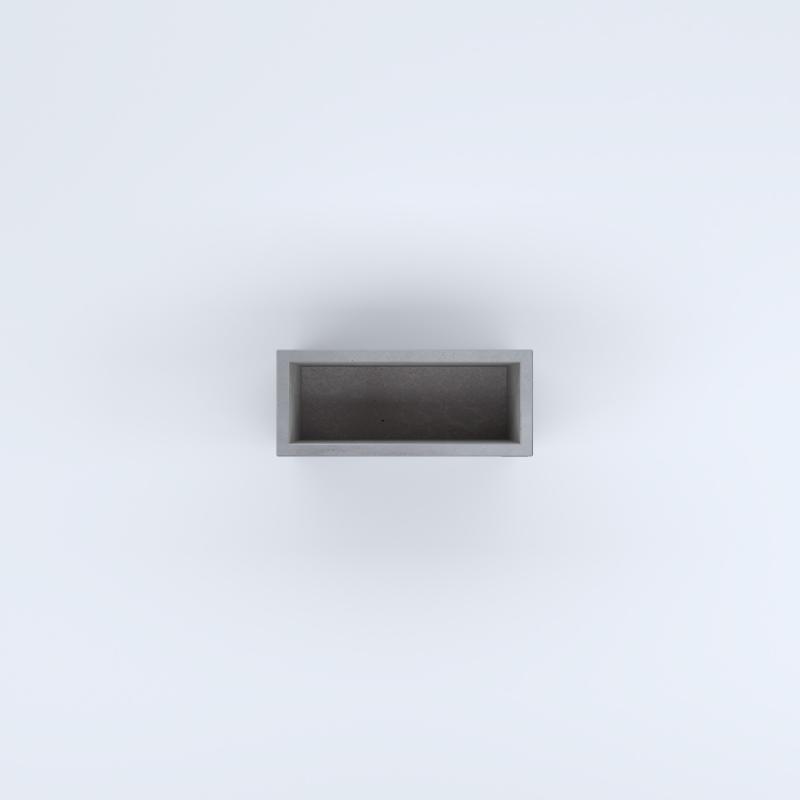 FIORIERE IN CEMENTO LISCE RETTANGOLARI SENZA PIEDINI CM60X25X40H GRIGIO