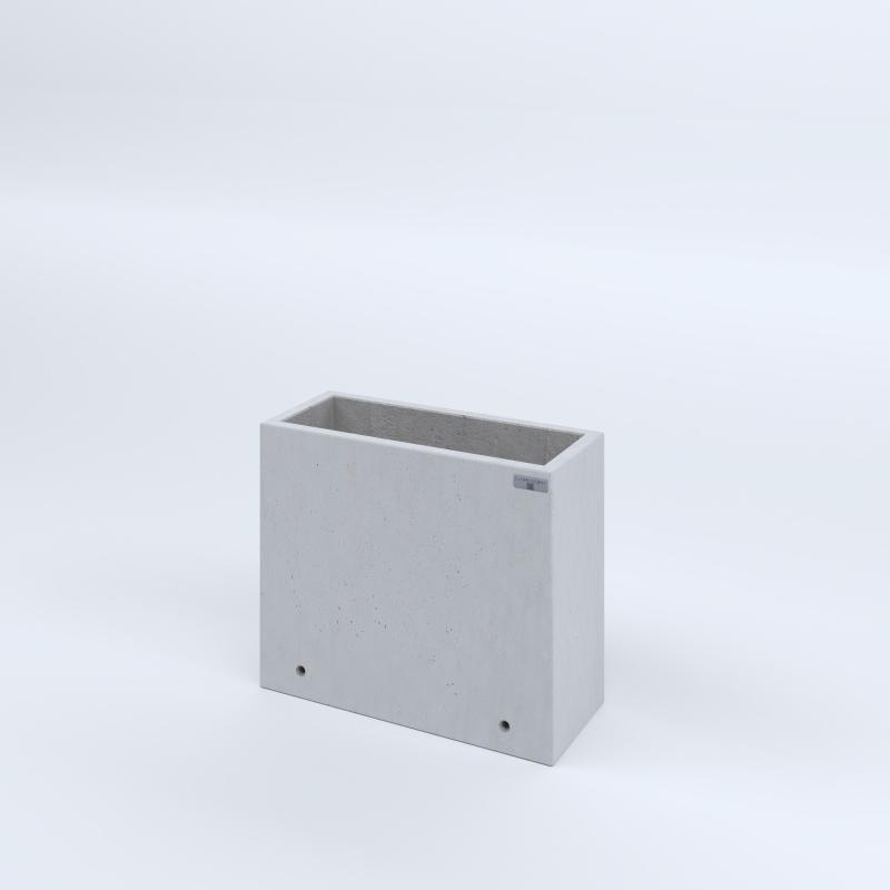 FIORIERE IN CEMENTO LISCE RETTANGOLARI SENZA PIEDINI CM60X25X50H BIANCO