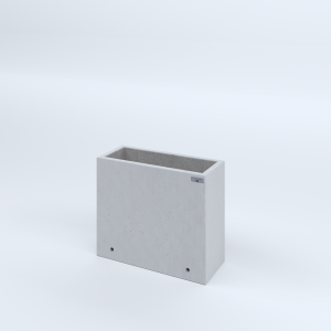 FIORIERE IN CEMENTO LISCE RETTANGOLARI SENZA PIEDINI CM60X25X50H BIANCO