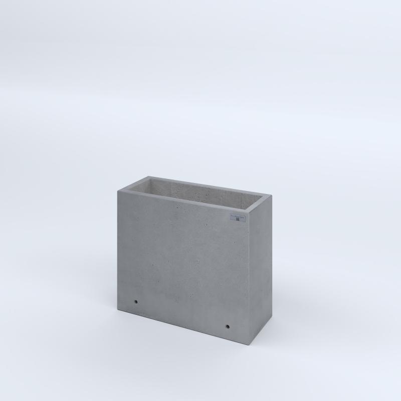 FIORIERE IN CEMENTO LISCE RETTANGOLARI SENZA PIEDINI CM60X25X50H GRIGIO