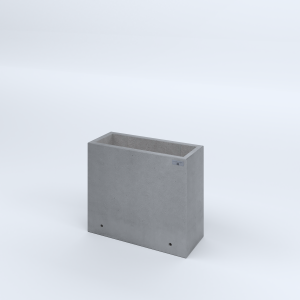FIORIERE IN CEMENTO LISCE RETTANGOLARI SENZA PIEDINI CM60X25X50H GRIGIO