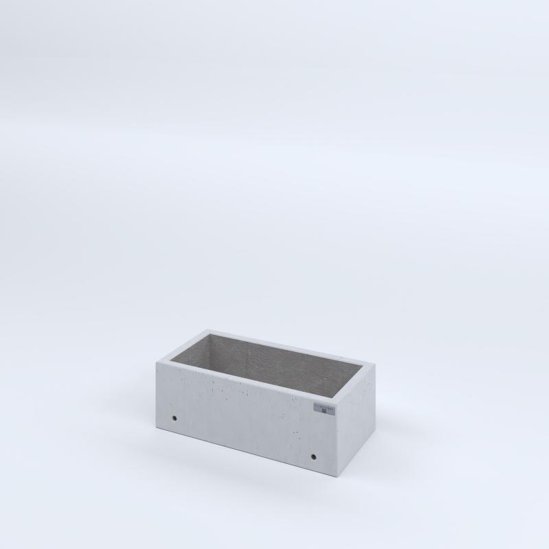 FIORIERE IN CEMENTO LISCE RETTANGOLARI SENZA PIEDINI CM60X30X20H BIANCO