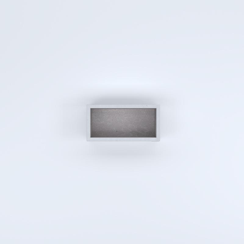 FIORIERE IN CEMENTO LISCE RETTANGOLARI SENZA PIEDINI CM60X30X20H BIANCO