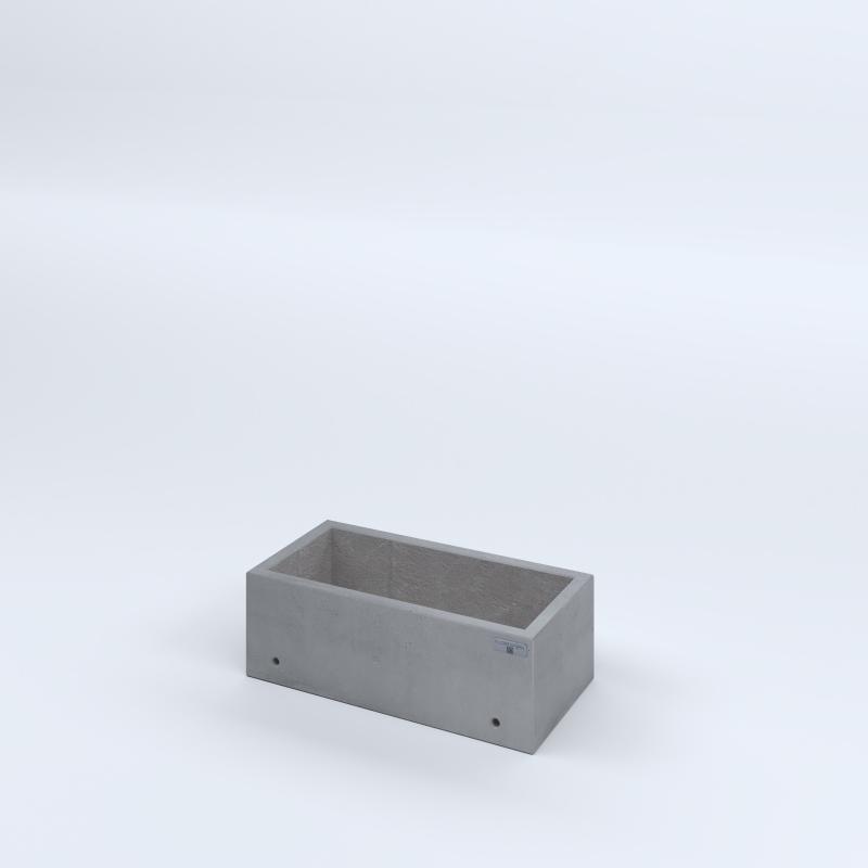 FIORIERE IN CEMENTO LISCE RETTANGOLARI SENZA PIEDINI CM60X30X20H GRIGIO