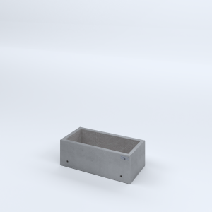 FIORIERE IN CEMENTO LISCE RETTANGOLARI SENZA PIEDINI CM60X30X20H GRIGIO