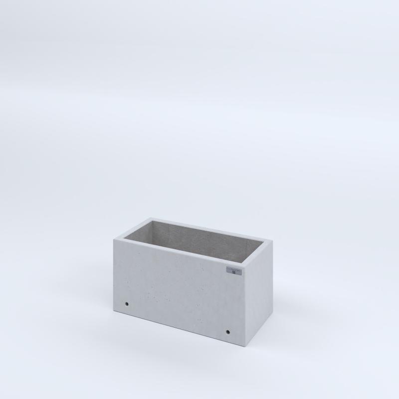 FIORIERE IN CEMENTO LISCE RETTANGOLARI SENZA PIEDINI CM60X30X30H BIANCO
