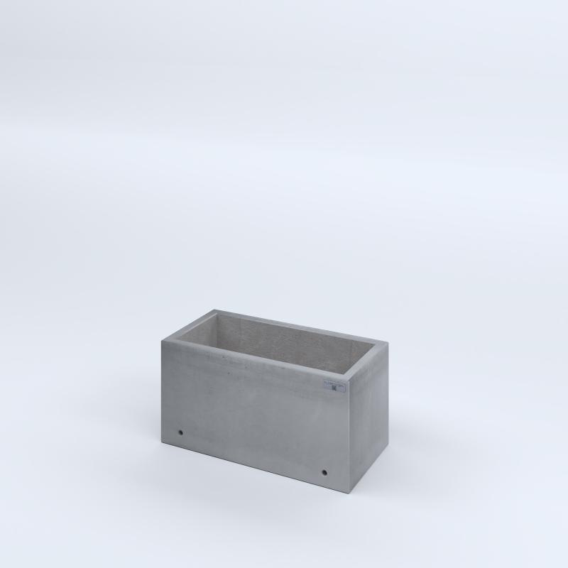 FIORIERE IN CEMENTO LISCE RETTANGOLARI SENZA PIEDINI CM60X30X30H GRIGIO