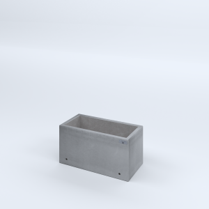 FIORIERE IN CEMENTO LISCE RETTANGOLARI SENZA PIEDINI CM60X30X30H GRIGIO