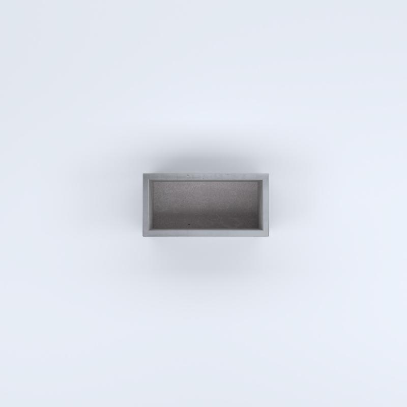 FIORIERE IN CEMENTO LISCE RETTANGOLARI SENZA PIEDINI CM60X30X30H GRIGIO