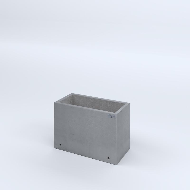 FIORIERE IN CEMENTO LISCE RETTANGOLARI SENZA PIEDINI CM60X30X40H GRIGIO