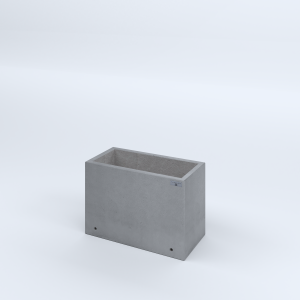 FIORIERE IN CEMENTO LISCE RETTANGOLARI SENZA PIEDINI CM60X30X40H GRIGIO