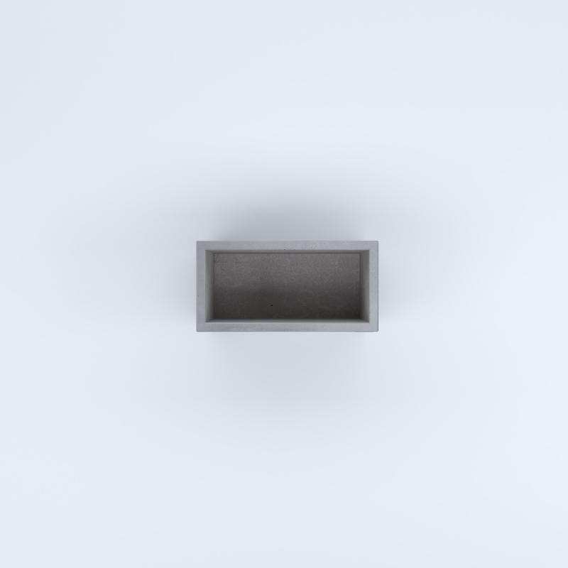 FIORIERE IN CEMENTO LISCE RETTANGOLARI SENZA PIEDINI CM60X30X40H GRIGIO