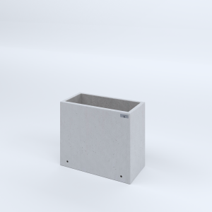 FIORIERE IN CEMENTO LISCE RETTANGOLARI SENZA PIEDINI CM60X30X50H BIANCO