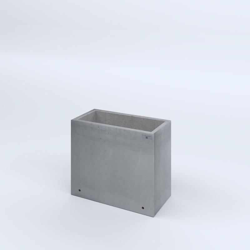 FIORIERE IN CEMENTO LISCE RETTANGOLARI SENZA PIEDINI CM60X30X50H GRIGIO