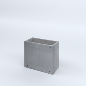 FIORIERE IN CEMENTO LISCE RETTANGOLARI SENZA PIEDINI CM60X30X50H GRIGIO