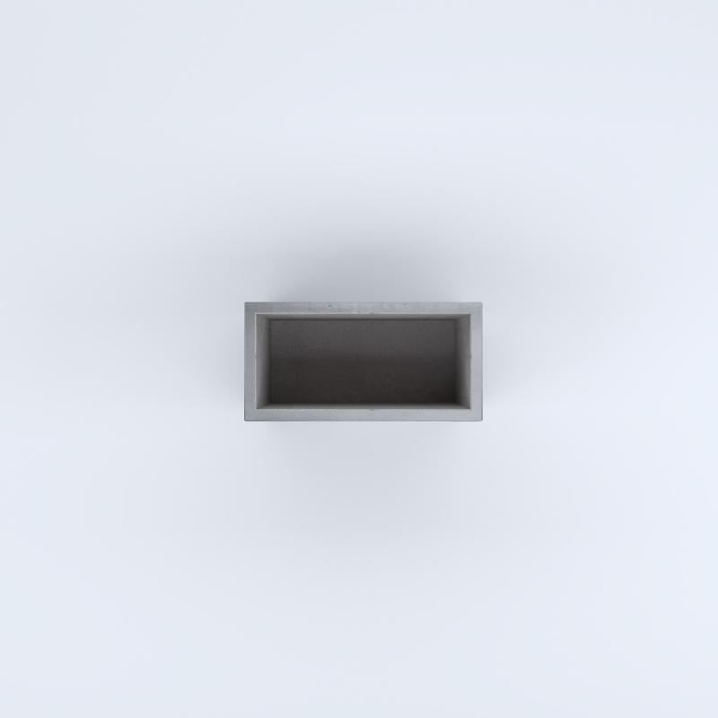 FIORIERE IN CEMENTO LISCE RETTANGOLARI SENZA PIEDINI CM60X30X50H GRIGIO