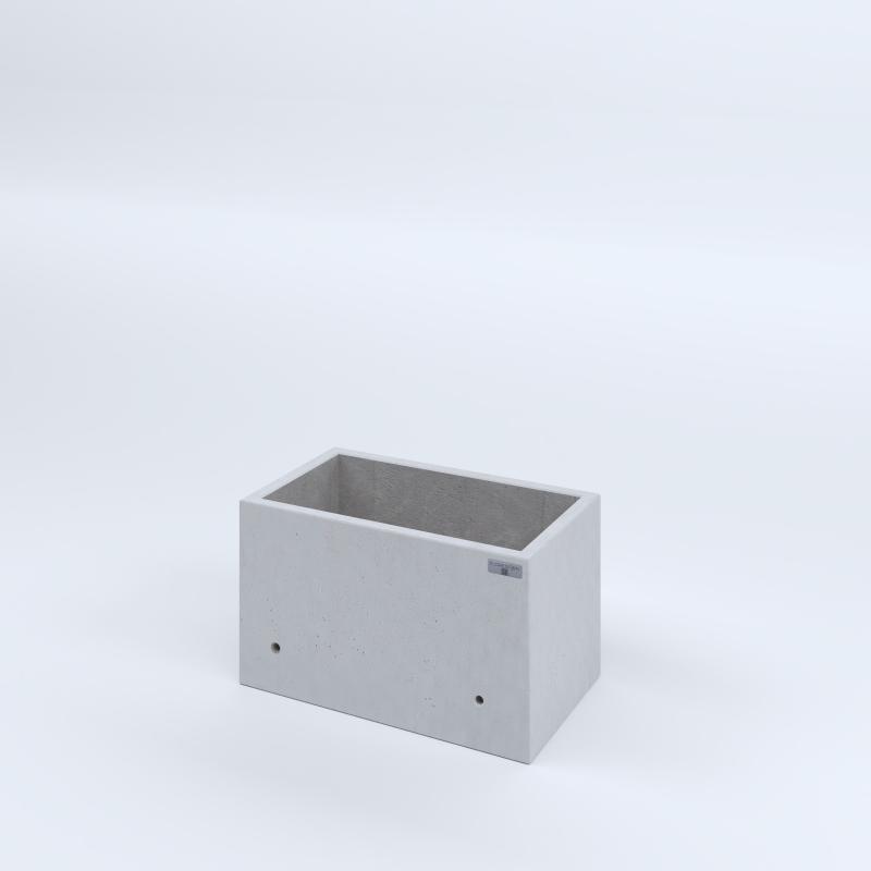FIORIERE IN CEMENTO LISCE RETTANGOLARI SENZA PIEDINI CM60X35X35H BIANCO