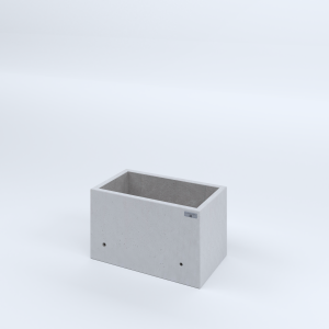 FIORIERE IN CEMENTO LISCE RETTANGOLARI SENZA PIEDINI CM60X35X35H BIANCO