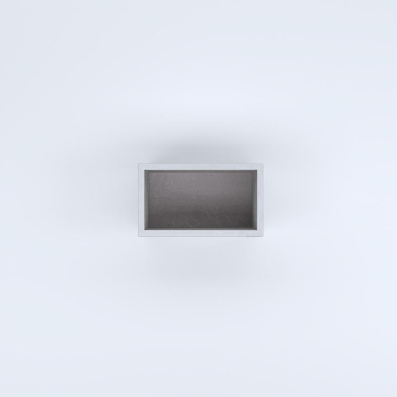 FIORIERE IN CEMENTO LISCE RETTANGOLARI SENZA PIEDINI CM60X35X35H BIANCO