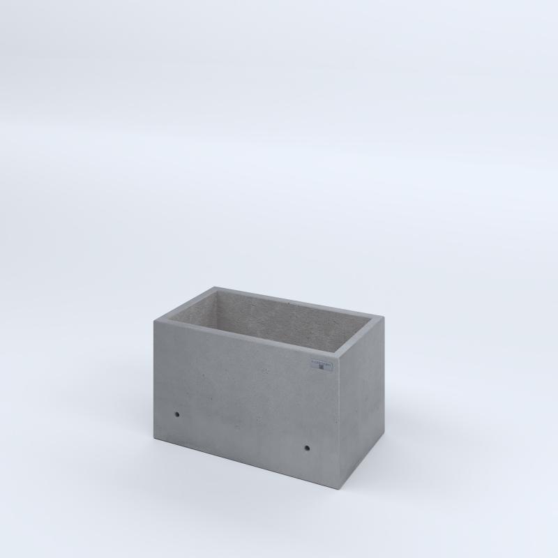 FIORIERE IN CEMENTO LISCE RETTANGOLARI SENZA PIEDINI CM60X35X35H GRIGIO