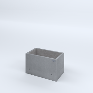 FIORIERE IN CEMENTO LISCE RETTANGOLARI SENZA PIEDINI CM60X35X35H GRIGIO