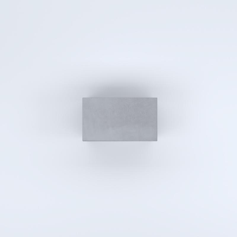 FIORIERE IN CEMENTO LISCE RETTANGOLARI SENZA PIEDINI CM60X35X35H GRIGIO
