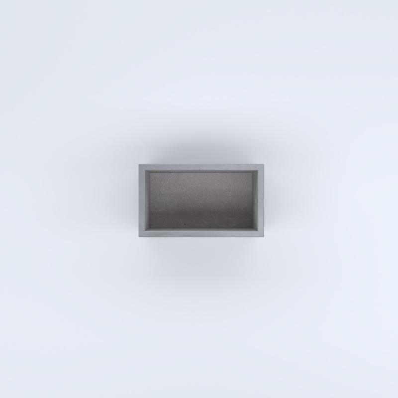 FIORIERE IN CEMENTO LISCE RETTANGOLARI SENZA PIEDINI CM60X35X35H GRIGIO