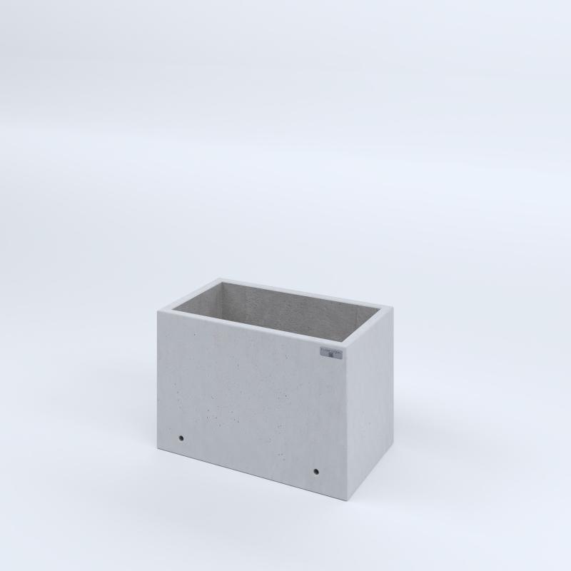 FIORIERE IN CEMENTO LISCE RETTANGOLARI SENZA PIEDINI CM60X35X40H BIANCO