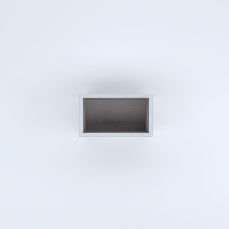 FIORIERE IN CEMENTO LISCE RETTANGOLARI SENZA PIEDINI CM60X35X40H BIANCO