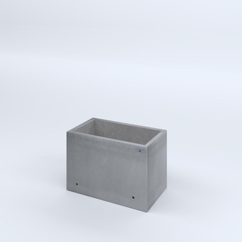 FIORIERE IN CEMENTO LISCE RETTANGOLARI SENZA PIEDINI CM60X35X40H GRIGIO