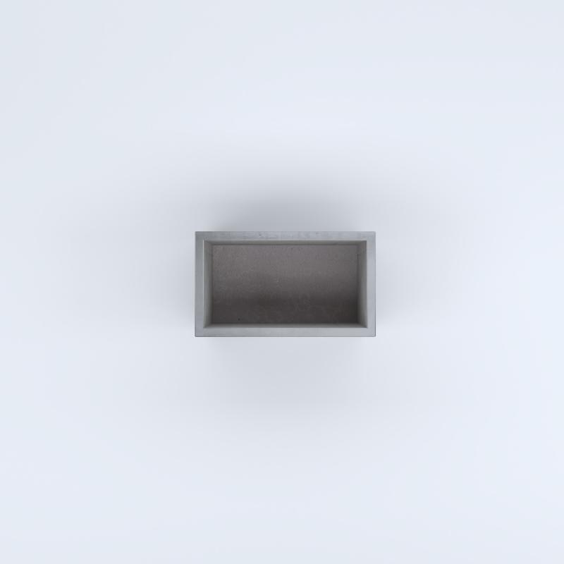 FIORIERE IN CEMENTO LISCE RETTANGOLARI SENZA PIEDINI CM60X35X40H GRIGIO