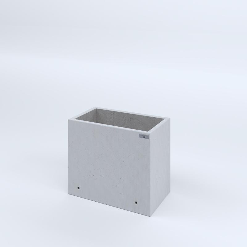 FIORIERE IN CEMENTO LISCE RETTANGOLARI SENZA PIEDINI CM60X35X50H BIANCO