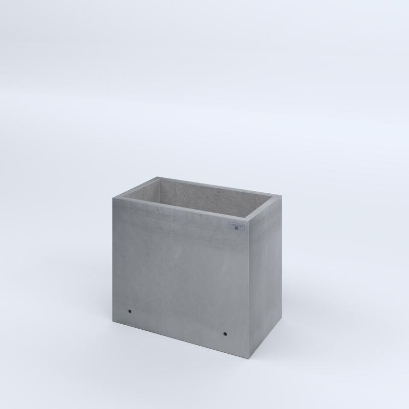 FIORIERE IN CEMENTO LISCE RETTANGOLARI SENZA PIEDINI CM60X35X50H GRIGIO
