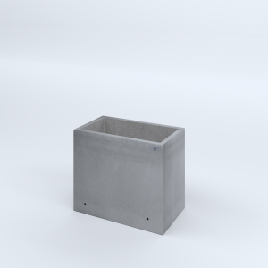 FIORIERE IN CEMENTO LISCE RETTANGOLARI SENZA PIEDINI CM60X35X50H GRIGIO