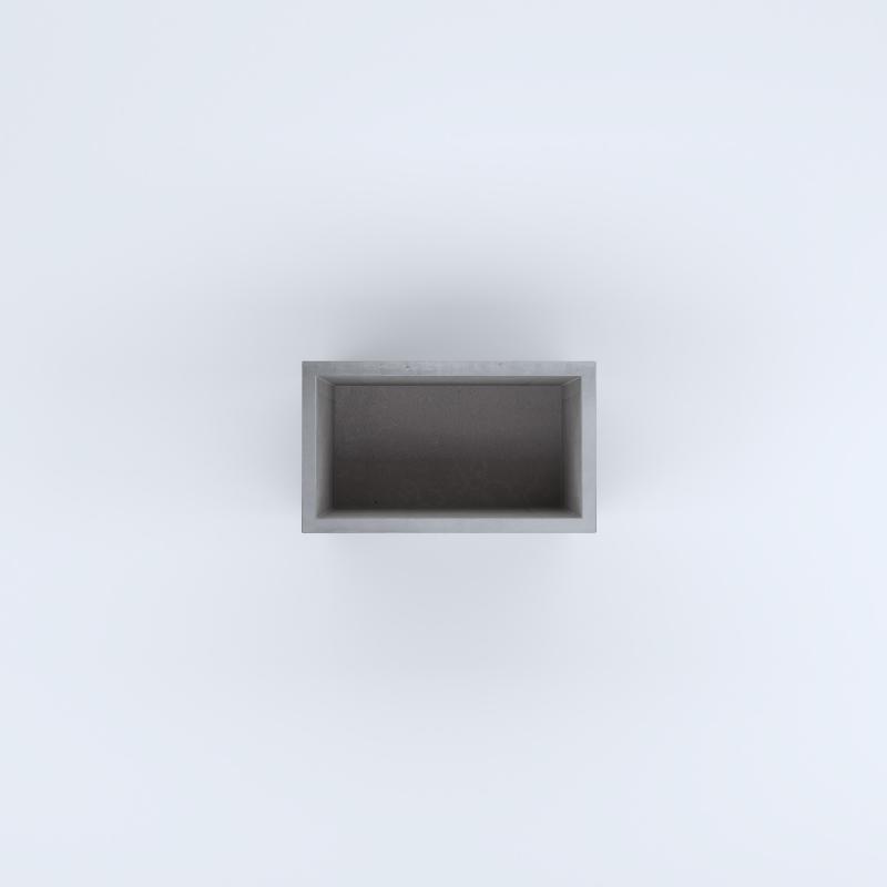 FIORIERE IN CEMENTO LISCE RETTANGOLARI SENZA PIEDINI CM60X35X50H GRIGIO