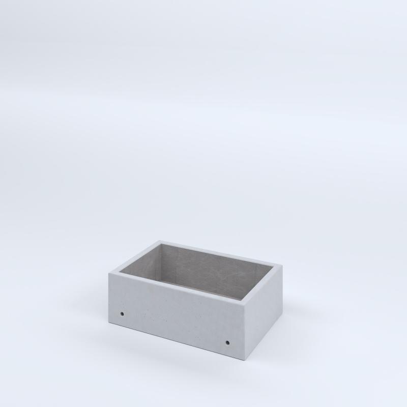 FIORIERE IN CEMENTO LISCE RETTANGOLARI SENZA PIEDINI CM60X40X20H BIANCO